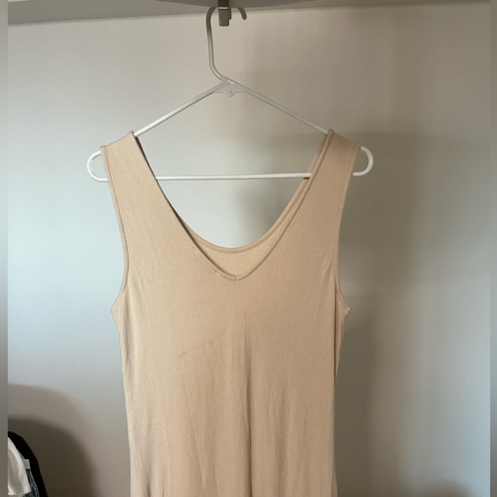 Three Dots Rib Slit Tank Dress | Sandshell - Picture 10 of 10